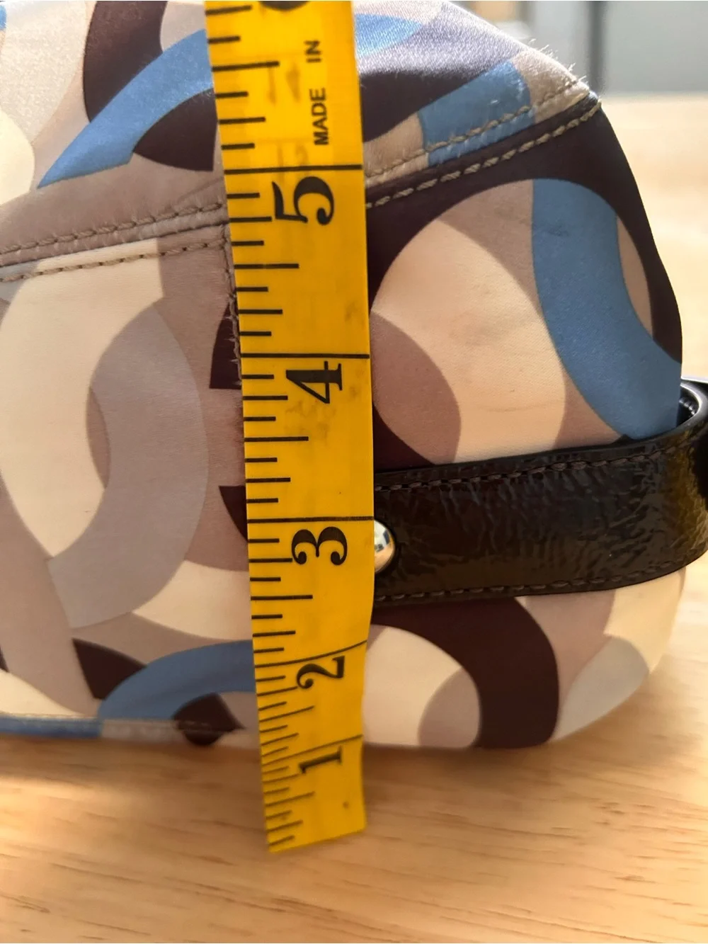 Coach Op Art Print Maggie Hobo Satin Fabric Glam Shoulder Bag Y2K